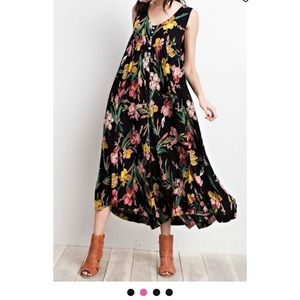 Easel floral wide leg jumper .